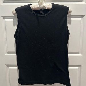 black scallop hem sweater tank